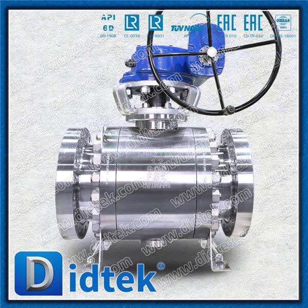 Duplex Stainless Steel F51 High Temperature  Anti-corrosion Worm Gear Trunnion Ball Valve